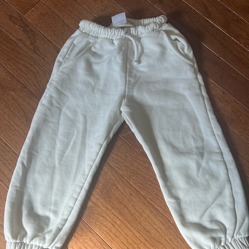 Zara Kids Cream Drawstring Jogger Sweatpants Size 3-4Y
